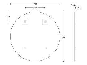 Posh Domaine Round Polished Edge Mirror 900x900