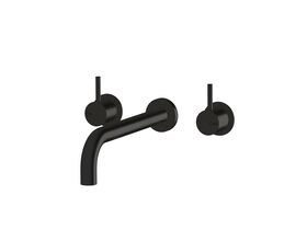 Sussex Scala 25 Wall Basin Set Curved 250mm LUX PVD Matte Opium Black (6 Star)