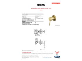 Specification Sheet - Mizu Drift MK2 Shower Mixer Kit Brushed Brass