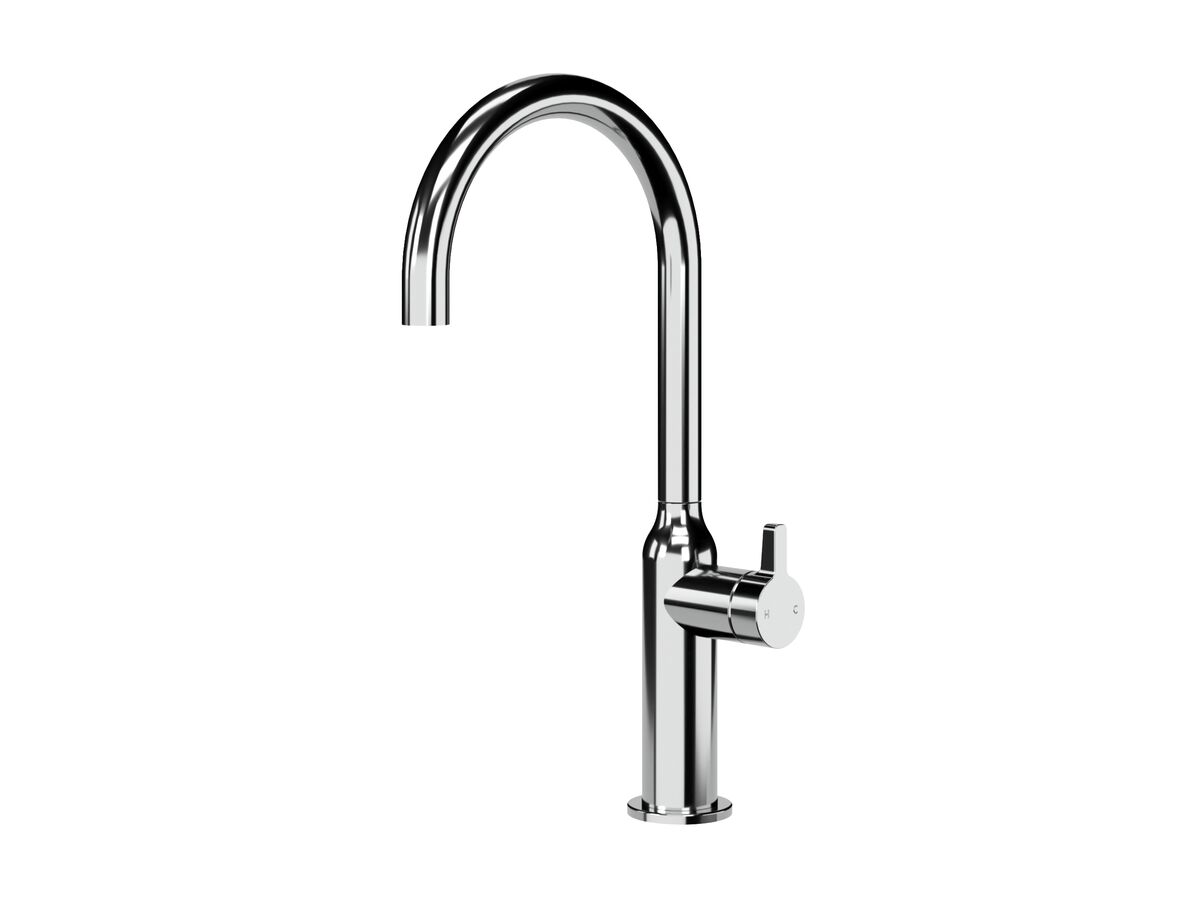 Hero - Faucet Strommen Vara Fin Gooseneck Basin Mixer Tap Chrome (6 Star) Lead Free