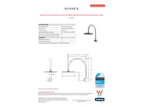 Specification Sheet - Sussex Pure Hi-Rise Shower Curved with 250mm Shower Head PVD Brushed Gunmetal (3 Star)