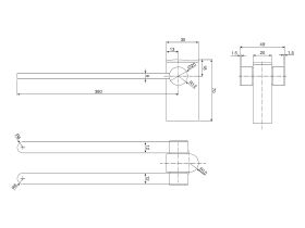 Mizu Soothe Swivel Double Towel Bar 430mm Chrome