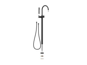 Supporting Image - Faucet Strommen Vara Fin Floor Mounted Bath Mixer with Handshower Kit Matte Black (3 Star)