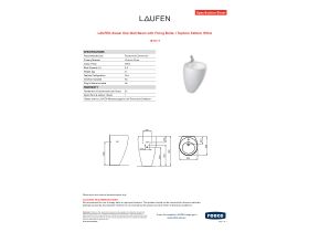 Specification Sheet - LAUFEN Alessi One Wall Basin with Fixing Bolts 1 Taphole 520mm White