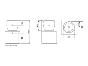 LAUFEN Alessi One Counter Basin 450mm x 450mm x 400mm White