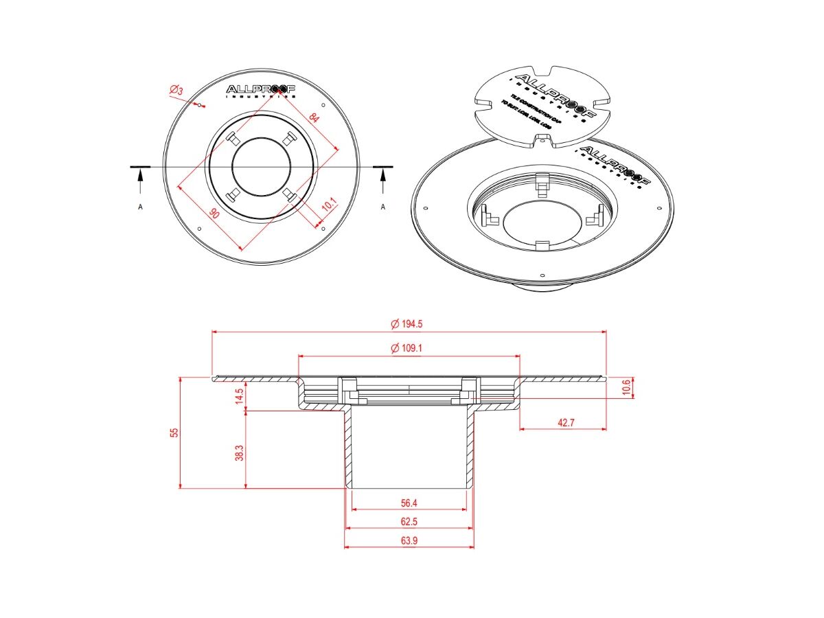 Leak Control Flange with Cap 100mm