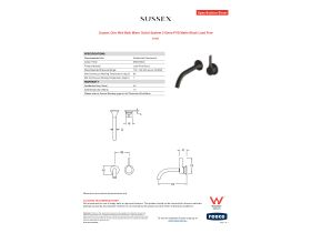 Specification Sheet - Sussex Oria Wall Bath Mixer Outlet System 215mm PVD Matte Black Lead Free