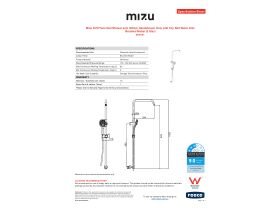 Specification Sheet - Mizu Drift Twin Rail Shower and 120mm Handshower Only with Top Rail Water Inlet Brushed Nickel (3 Star)