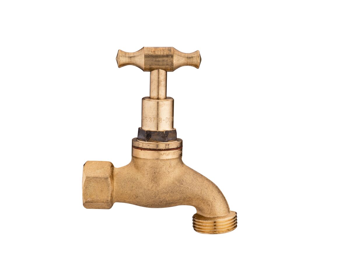 Hero - Dura Bib Hose Female Rough Brass T-Head (O-Ring) 15mm Lead Free