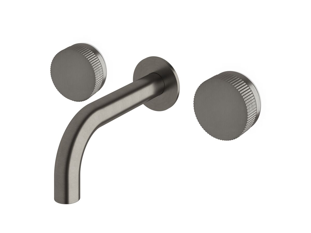 Sussex Pure Bath Set 160mm with Linear Textured Handles PVD Brushed Gunmetal