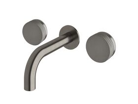 Sussex Pure Bath Set 160mm with Linear Textured Handles PVD Brushed Gunmetal