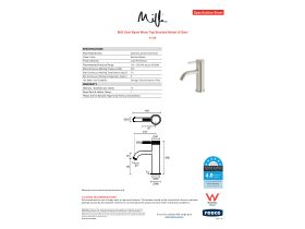 Specification Sheet - Milli Etch Basin Mixer Tap Brushed Nickel (6 Star)