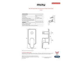 Specification Sheet - Mizu Silk Shower Mixer Tap with Diverter Trimset Chrome (New)