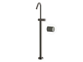 Sussex Pure Floor Mounted Bath Mixer Tap with Cirque Textured Handle PVD Brushed Gunmetal