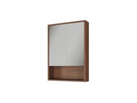 Supporting Image - Kado Aspect 600mm Mirror Cabinet Two Doors with Shelf - Florentine Walnut Side
