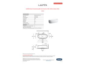 Specification Sheet - LAUFEN Alessi Freestanding Bath with Overflow 1830 x 870mm Sentec White