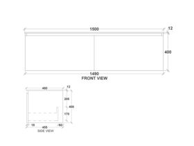 Kado Arc Timber All Drawer 1500 Double Bowl Vanity Corian 12mm Top