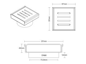 Kado Lux Floor Waste 97mm DN80