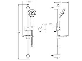 Posh Solus Mk3 Rail Shower 1 Function Chrome (4 Star)