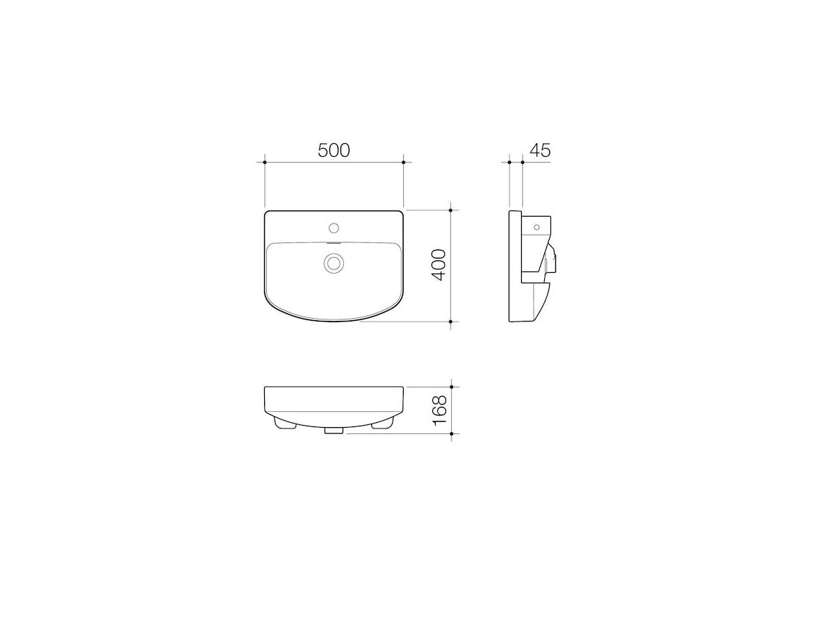 Caroma Forma Semi Recess Basin 1 Taphole with Overflow