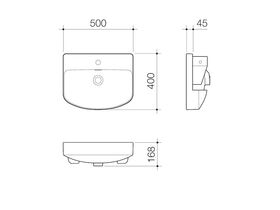 Caroma Forma Semi Recess Basin 1 Taphole with Overflow