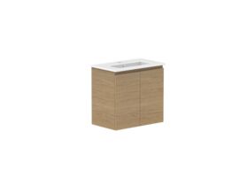 Supporting Image - Posh Domaine 600mm Ensuite Wall Hung Vanity Unit Matte White Ceramic Top