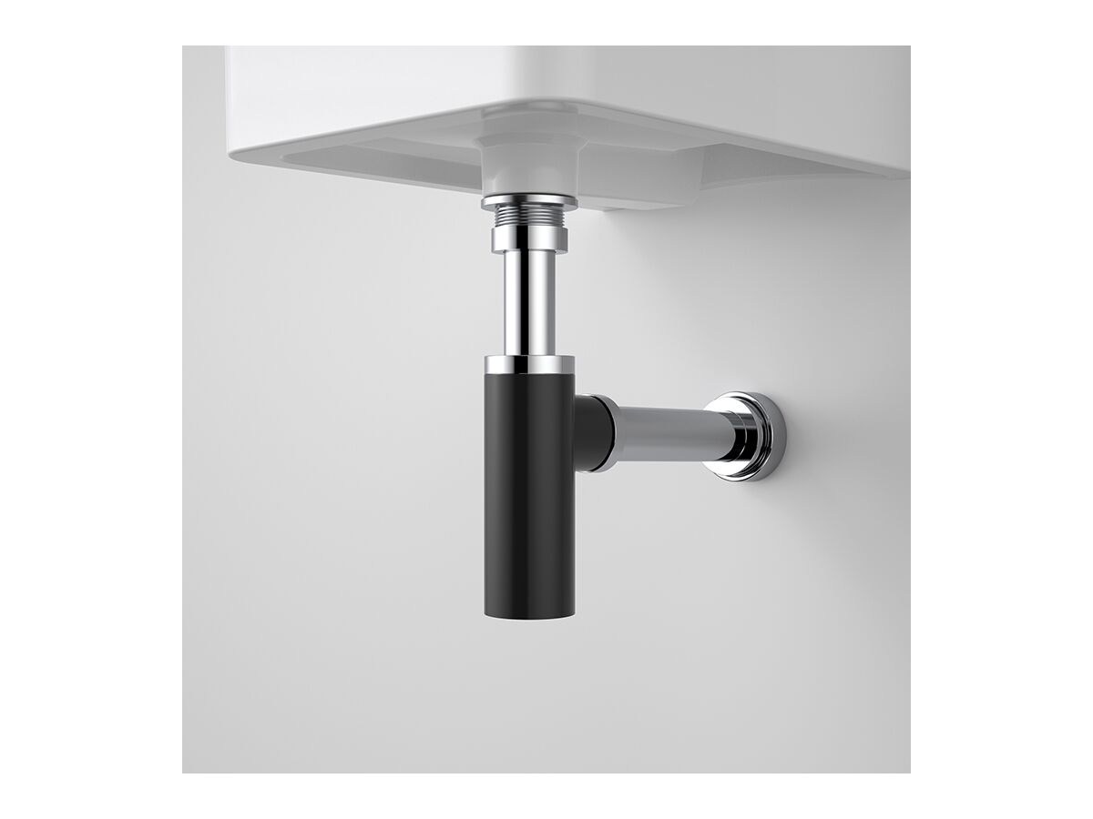 Caroma Eco Bottle Trap 40mm Matte Black/Chrome