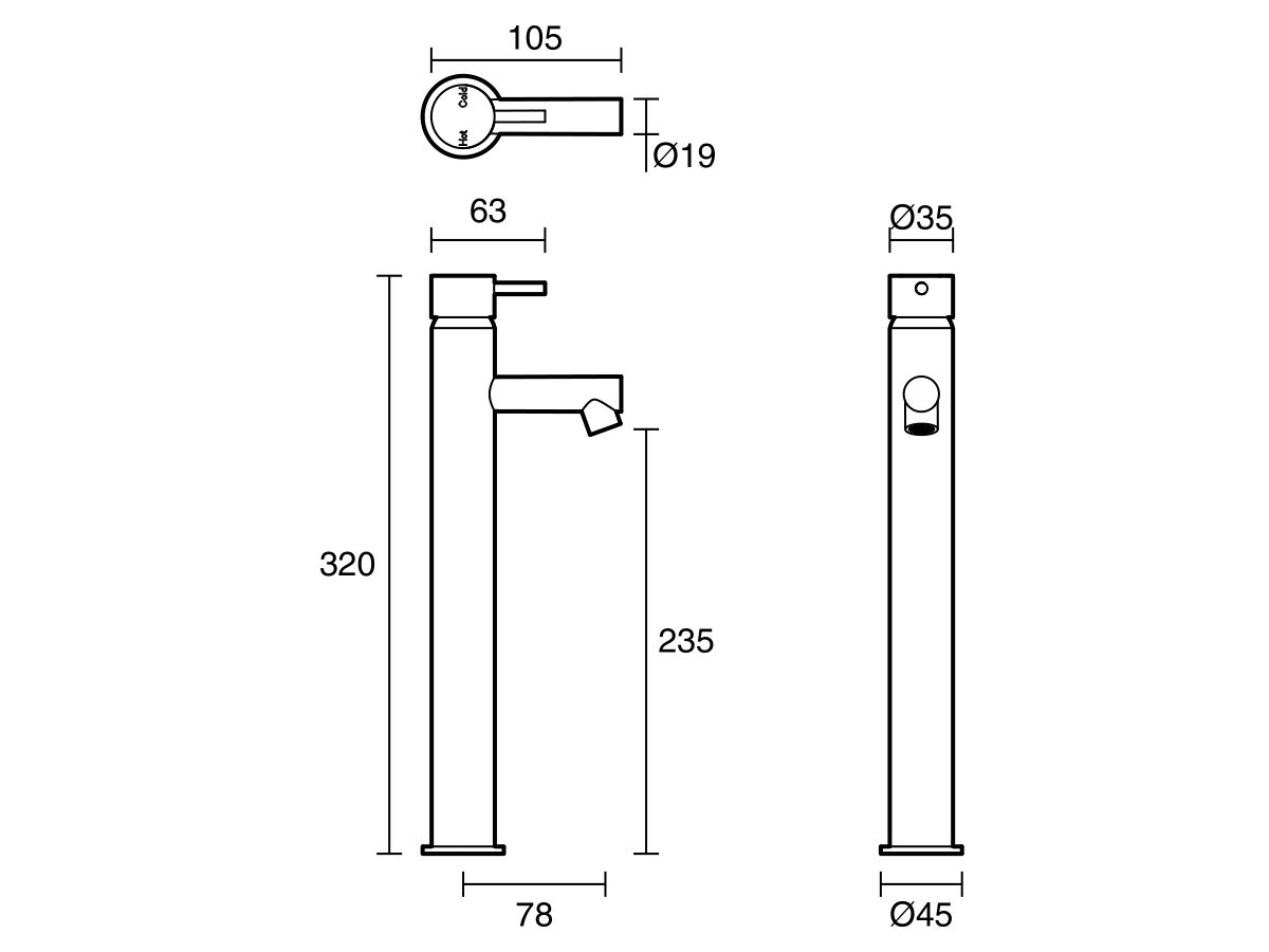 Sussex Scala Mini Extended Basin Mixer Tap