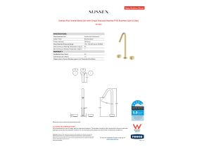 Specification Sheet - Sussex Pure Vessel Basin Set with Cirque Textured Handles PVD Brushed Gold (5 Star)