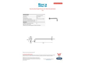 Specification Sheet - Roca Ona Wall Straight Shower Arm 400mm Brushed Nickel
