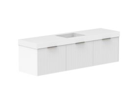 Supporting Image 2- Kado Neue Fluted Square All Drawer 1800mm Wall Hung Vanity with Centre Basin 90mm Top Ultra White