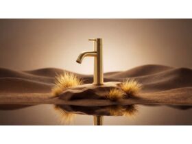 In Situ - Sussex Scala Nova Basin Mixer Curved PVD Brushed Gold (5 Star) Lead Free - Desert Scene