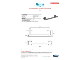 Specification Sheet - Roca Ona Single Towel Rail 300mm Brushed Gunmetal