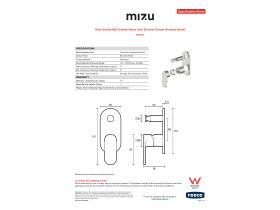Specification Sheet - Mizu Soothe MK2 Shower Mixer with Diverter Trimset Brushed Nickel