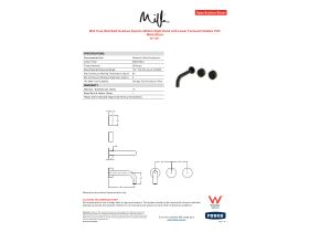 Specification Sheet - Milli Pure Wall Bath Hostess System 200mm Right Hand with Linear Textured Handles PVD Matte Black