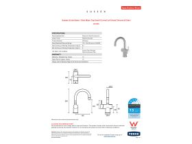 Specification Sheet - Sussex Scala Basin / Sink Mixer Tap Small Curved Left Hand Chrome (4 Star)