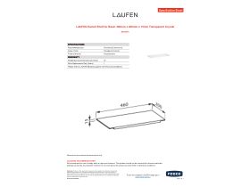 Specification Sheet - LAUFEN Kartell Shelf for Basin 460mm x 200mm x 15mm Transparent Crystal