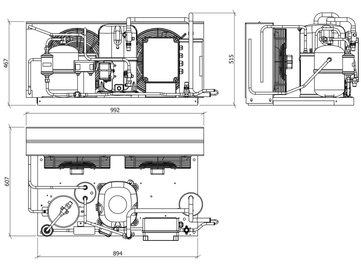 Tecumseh EVO Condensing Unit 4hp R404 LBP EPCL2516Z-3 Phase