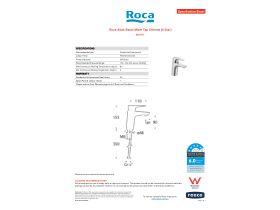 Specification Sheet - Roca Atlas Basin Mixer Tap Chrome (5 Star)