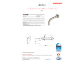 Specification Sheet - Sussex Pure Wall Basin Outlet 200mm PVD Brushed Nickel (3 Star) Lead Free