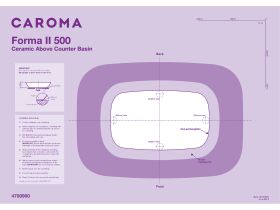 Installation Instructions and Cutout Template - Caroma Forma II 500mm Above Counter Basin No Taphole