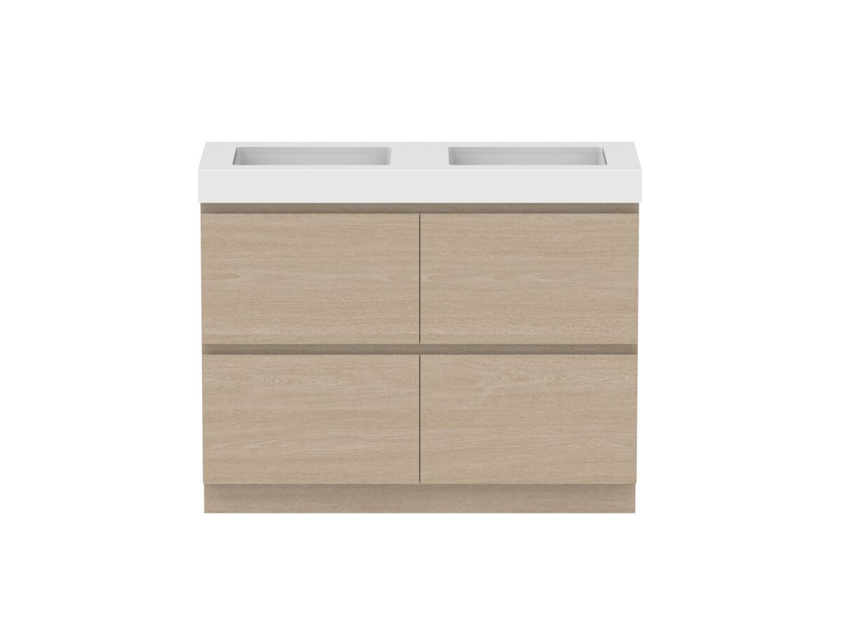 Hero - Posh Domaine All-Drawer Twin 1200mm Floor Mounted Vanity Unit Double Bowl 90mm Top