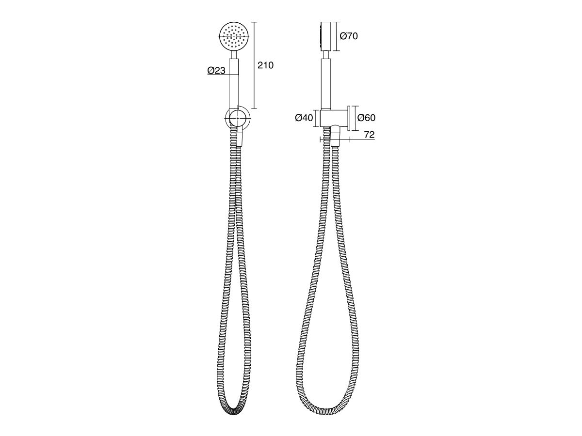 Sussex Pure Round Handshower with Fixed Bracket (3 Star)