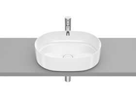 Roca Inspira Round Oval Above Counter Basin 500mm x 370mm Gloss White