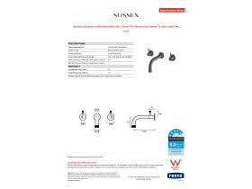 Specification Sheet - Sussex Scala Nova Wall Basin/Bath Set 150mm PVD Brushed Gunmetal (5 Star) Lead Free