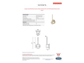 Specification Sheet - Sussex Scala Wall Mixer Tap with 100mm Extension Pin LUX PVD Brushed Platinum Gold