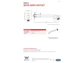 Technical Guide - Mizu Bloc Bath Outlet 250mm Chrome