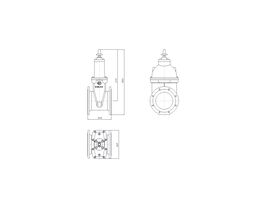 Line Drawing - 225 DIMAX FL PN16 RS GATE VALVE B5