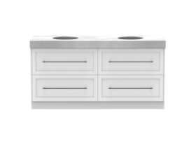 Supporting Image - Kado Lux All Drawer 1800mm Floor Mounted Vanity Double Basin 90mm - White - Front