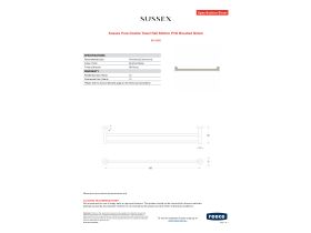 Specification Sheet - Sussex Pure Double Towel Rail 600mm PVD Brushed Nickel